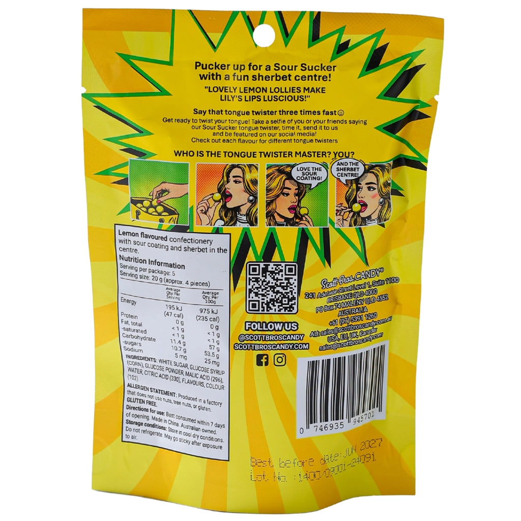 Sour Suckers Lemon