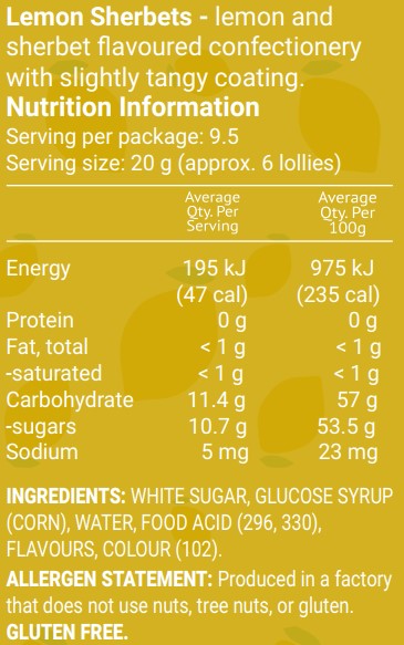 Lemon Sherbets 200g