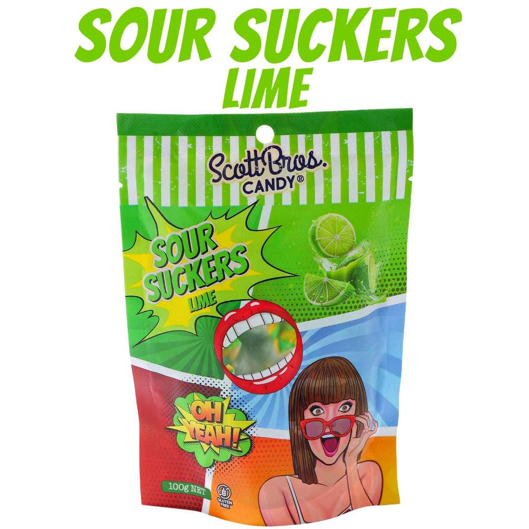 Sour Suckers Lime 100g